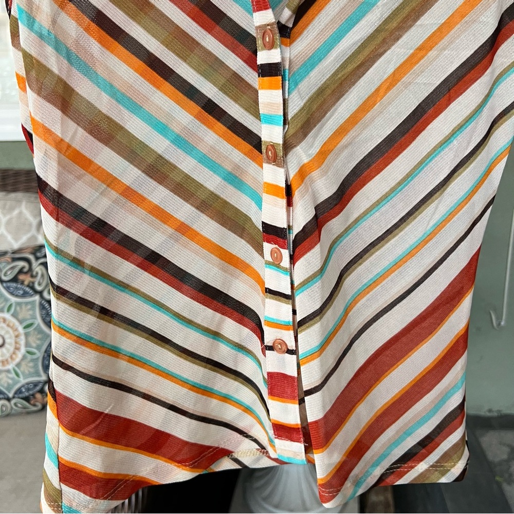 Vintage Striped Collared Button Down - image 4